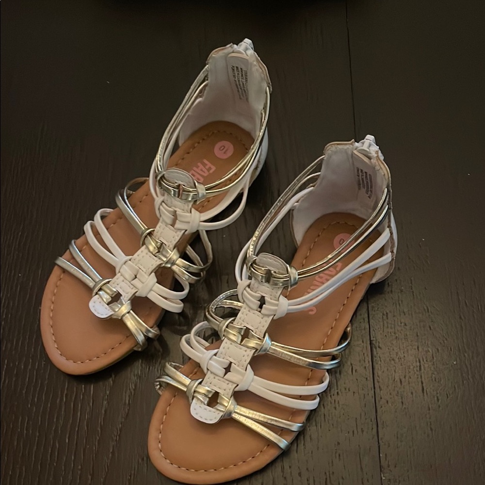Fabkids White and Silver Strappy Sandals